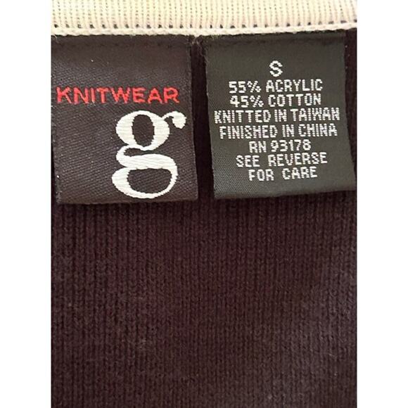 G Knitwear Black and White Contrast Trim Cardigan Blazer – Size Small - Picture 4 of 5